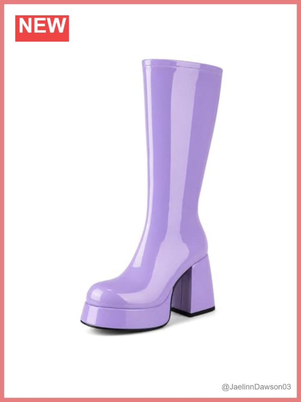 Knee High Gogo Boots Square Toe Chunky Platform Boots